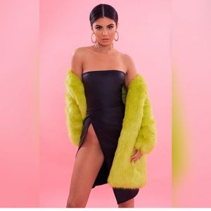 PLT PU extreme split midi dress sz.12